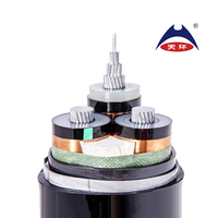 Cable de Alimentación 26/35kV ZR-YJLV22 de 3 Núcleos, 185mm 240mm 300m 400m 500m, Retardante de Fuego, XLPE/Aluminio/PVC/STA, para Ferrocarriles y Centrales Eléctricas