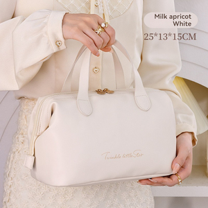 Bolsa de almacenamiento francesa de mano de cuero PU nueva belleza de moda de gran capacidad portátil cuidado de la piel <span class=keywords><strong>maquillaje</strong></span> y bolsa de inodoro - Product Image 6