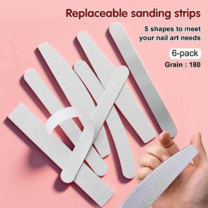 Nouvel ensemble de remplacement de limes à ongles en éponge EVA double face, grain 180, polies et multi-facettes, pour salon de manucure, avec bande abrasive en papier de verre - Product Image 5
