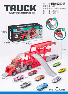 Camión contenedor plegable de 3 capas, pista deslizante, camión de eyección de coche orbital con coche de carreras fundido a presión, pista de monopatín, <span class=keywords><strong>juguete</strong></span> de estacionamiento - Product Image 6