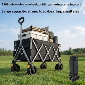 Chariot de <span class=keywords><strong>camping</strong></span> pliable à dégagement rapide pour l'extérieur, grande capacité, avec roues tout-terrain, pratique pour le <span class=keywords><strong>camping</strong></span>, les pique-niques et la pêche, à traction manuelle - Product Image 3