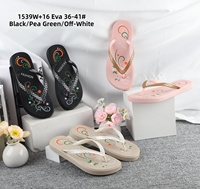 Vente en gros usine – Tongs ouvertes en EVA pour femmes, antidérapantes, anti-odeur, imprimées couleurs mélangées, printemps-été