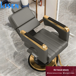 Envío Gratis, Silla de Peluquería Hidráulica Reclinable con Marco de Metal Negro, Muebles de Salón para Estilismo y Corte de Cabello, Uso en Barbería - Product Image 4