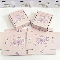 Boîtes rigides mignonnes en forme de chat rose de dessin animé, petites boîtes d'expédition portables, laminage brillant, gaufrage pour emballage cadeau, cadres photo