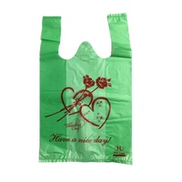 Blauw-witte HDPE wegwerp plastic boodschappentassen met aangepast logo voor supermarkten, 100 stuks, rechtstreeks gekocht van Chinese fabriek