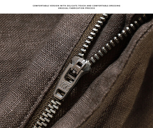 Nuovi <span class=keywords><strong>pantaloni</strong></span> Casual da <span class=keywords><strong>uomo</strong></span> sottili di fascia alta da <span class=keywords><strong>uomo</strong></span> in <span class=keywords><strong>lino</strong></span> puro e morbido e liscio - Product Image 6