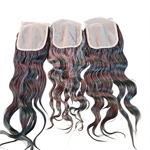 Cierres de Cabello Natural Indio Gris HD con Encaje 4x4 5x5, Ondulado, 28gms - 32gms - Product Image 2