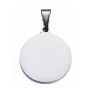 Feine handgemachte DIY runde Erkennungs marken Charm Anhänger Edelstahl <span class=keywords><strong>Dentity</strong></span> Card Hanging Plate Anhänger Zubehör Modeschmuck - Product Image 5