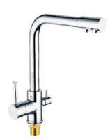 Robinet de cuisine moderne classique de luxe à boire directement, monté sur le plan de travail, corps en laiton, commande thermostatique, poignée unique, poli