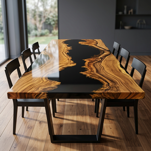 Mesa de Comedor Ovalada Extensible Ergonómica de Madera Moderna, con Banco para 4 Personas, Diseño de Mediados de Siglo, Muebles para Oficina en Casa, PERFECTA - Product Image 4
