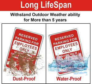 Panneau de stationnement réservé aux employés Les contrevenants à la conception en aluminium debout seront remorqués Frais du propriétaire <span class=keywords><strong>Slogan</strong></span> d'avertissement clair - Product Image 4
