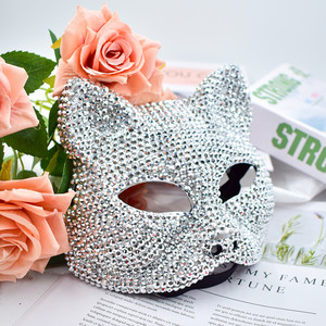 Máscaras <span class=keywords><strong>de</strong></span> orejas <span class=keywords><strong>de</strong></span> gato brillantes Cosplay Accesorios <span class=keywords><strong>de</strong></span> disfraces <span class=keywords><strong>de</strong></span> fiesta <span class=keywords><strong>de</strong></span> Halloween Sexy Bling Kitten Half Masks - Product Image 2