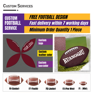 Wholesale Custom logo Leather Pu <strong>Football</strong> Professional Brown <strong>White</strong> <strong>and</strong> <strong>Black</strong> <strong>Football</strong> Rugby Size 9 American <strong>Football</strong> Ball - Product Image 3