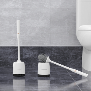 Brosse nettoyante pour toilettes en silicone, brosse et support pour cuvette des toilettes, ensemble de brosse électrique sans - Product Image 5