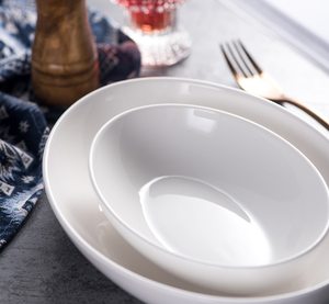 Tazón de ensalada ovalado de cerámica de estilo europeo, tazón de servir de porcelana de gran capacidad para restaurante, hotel, hogar, ensalada, pasta - Product Image 5