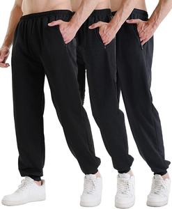 Pantalon de survêtement mi-long décontracté pour <span class=keywords><strong>homme</strong></span>, doublé polaire, grande taille, avec poches zippées et cordon de serrage, couleur unie, pour le sport et le fitness, collection automne-hiver - Product Image 6