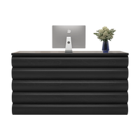 Mostrador de Recepción Moderno y Lujoso en Color Negro para Tienda de Ropa, Oficina, Salón, Comercial, en Oferta