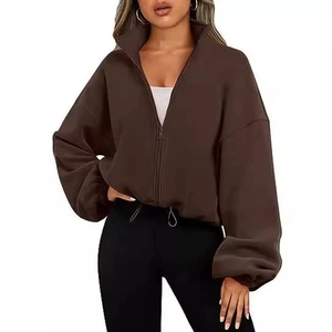 <span class=keywords><strong>Veste</strong></span> de sport en <span class=keywords><strong>polaire</strong></span> respirante pour femmes, automne-hiver, col montant, fermeture éclair, décontractée, coupe ample, coupe-vent, imperméable - Product Image 1