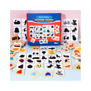 Gioco Educativo per Bambini, Puzzle Ombra e Luce, Abbinamento Frutta e Animali, Giocattolo in Legno - Product Image 1