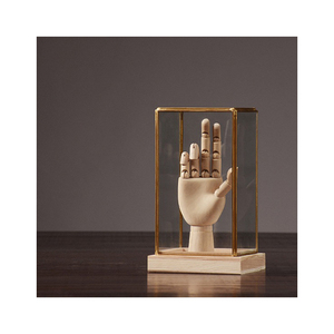 Bắc Âu sang trọng kính hiển thị box với Brass margin gỗ cơ sở cho phụ kiện nhà trang trí nội thất - Product Image 2