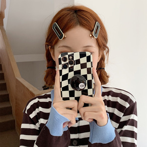 Coreano retrò nero bianco block check perni per capelli signore eleganti forcine Bling lega alligatore fermagli per capelli accessori per ragazze - Product Image 4