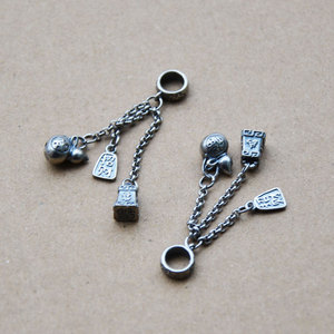 Silver Gourd <b>Bell</b> Charm Pendant Accessories For Necklace Bracelet Jewelry Findings With Fortune Character Plating Finish - Product Image 3