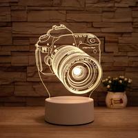 Lampe de table en acrylique 3D Anime Moderne et Créative en forme de Renne de Noël avec Télécommande, Abat-jour Noir/Blanc/Rouge, Veilleuse LED pour Enfants