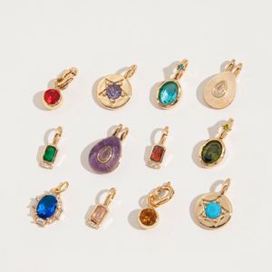 สร้อยคอจี้หินประจำเดือนเกิด 12 ราศี สแตนเลสแบบ DIY พื้นฐาน พร้อมเคลือบสีทอง 18K ด้วยระบบสุญญากาศในเตาเคลือบ - Product Image 3