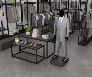 Modern Simple Industrial Metal Clothes Garment Racks Pipe Double Hanging Rods Black Clothing Rack Boutique Display - Product Image 1