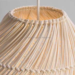 Abat-jour suspendu minimaliste moderne de conception européenne chinoise inspiré de la nature bambou rotin nouveau boîtier décoratif - Product Image 4