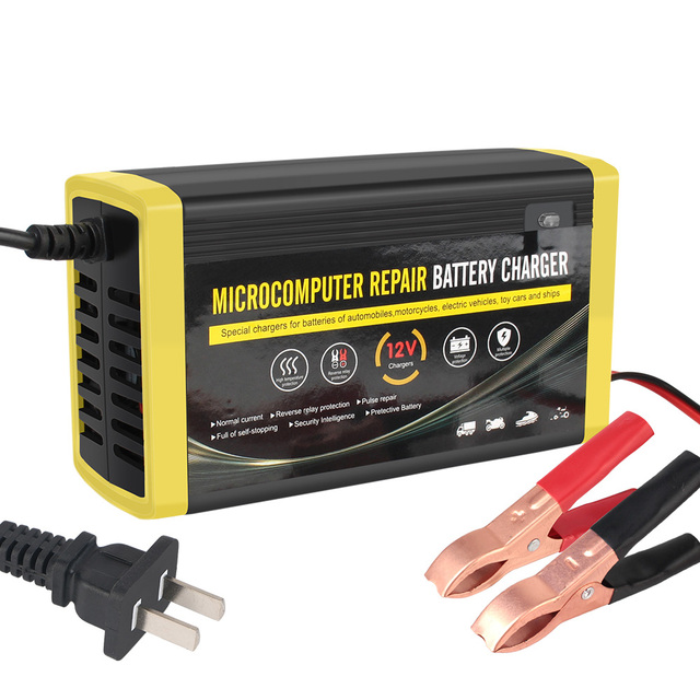 US Plug 12V 6A Car Auto Battery Charger Smart Truck Motorcycle Car Charger Power Pulse Repair Wet Dry Lead Acid Gel Charger