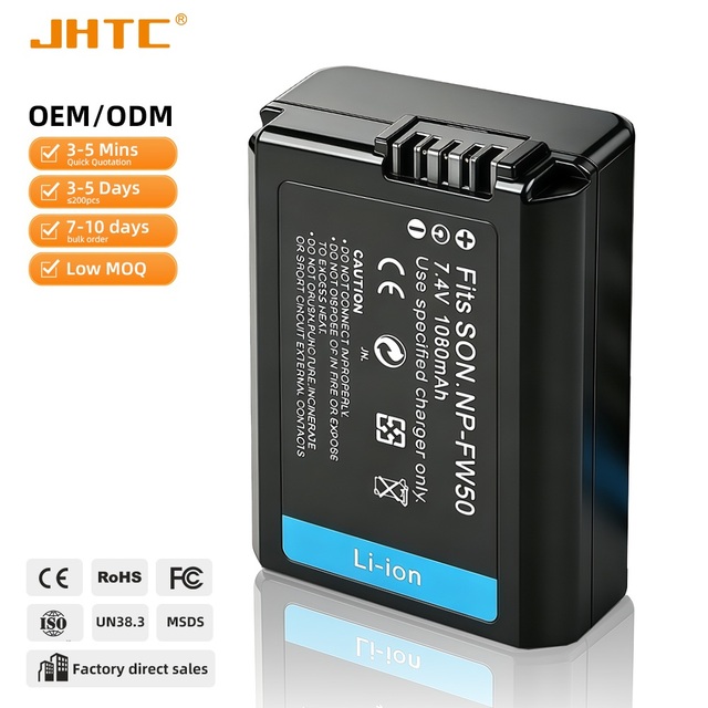 Full Decoded NP-FW50 Battery for Sony ZV-E10 A6400 A6000 A6500 A6300 A7II A7SII - 1080mAh Replacement Camera Battery Pack