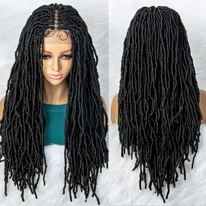 Parrucche Sintetiche Intrecciate Afro-Americane All'Ingrosso <span class=keywords><strong>con</strong></span> Baby Hair, Parrucca Frontale in Pizzo da 24 Pollici per Donne di Colore - Product Image 6