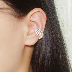 Orecchini a Cerchio Geometrici in Oro Bianco con Cristalli Rotondi e Strass, Gioielli Trendy da Festa per Donne - Product Image 5