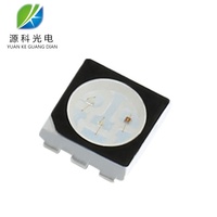 Diode LED SMD 5050 RGB à surface noire, couleur pleine, rouge, bleu, vert émeraude, effet laiteux/buée