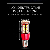 2 Stück Neue Canbus T10 57-SMD 3014 Weiße LED W5W 194 168 2825 Auto-Seitenkeilbeleuchtung Kfz-Ersatzteile für T15 T20