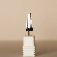 Ensemble de 5 embouts de perceuse à ongles en carbure de tungstène rose, outil de soin des ongles pour manucure et pédicure