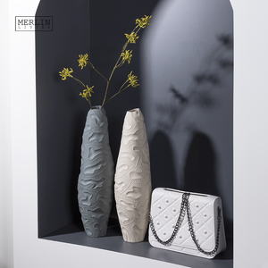 Merlin Living moderno nórdico Irregular <span class=keywords><strong>mate</strong></span> lujo artesanía textura arte decoración del hogar con florero de cerámica - Product Image 4