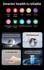 SHR K3 KI-Smart-Ring mit personalisierter Schlafchronotypie-Analyse, Körpererholungs-Erkenntnissen, Meditationsprogrammen und Stressmanagement - Product Image 3