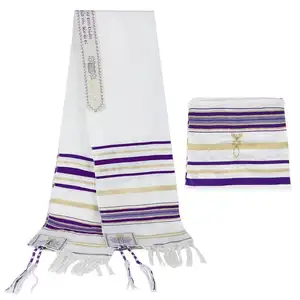 Custom Borduren Israëlische Talit Sjaal Set Polyester Joodse Tallit De Israël Gebed Sjaal