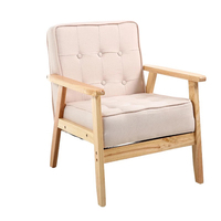 Fauteuil lounge moderne en tissu Chaise de canapé simple à cadre en bois de luxe pour meubles de salon