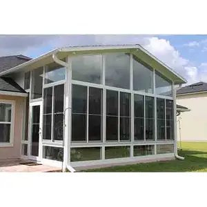 Nuovo disegno casa Verde di alluminio temperato lowes vetro veranda