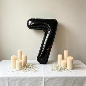 Party Love Balloon Numero Black N7 100 Cm 12 Pcs Bag For Elegant Metallic Foil Number Balloon for Celebrations - Product Image 4
