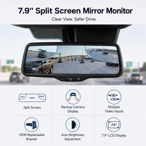 Moniteur de caméra de recul AHD 7,9 pouces pour camions, bus, fourgons et <span class=keywords><strong>camping</strong></span>-cars - Product Image 2