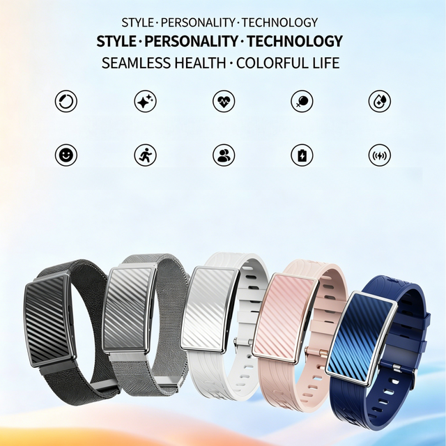 V5 Lightweight Smart Bracelet Health Tracking All-day Fitness Monitor Wireless Charging Power Bank 24/7 Wearable for Unisex