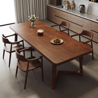 Ensemble Table et Chaises de Salle à Manger Rectangle en Bois Massif Style Scandinave Moderne pour Maison ou Appartement