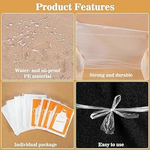 Huamaohengchun200 Plastic <b>Disposable</b> <b>Aprons</b> Adults - Waterproof <b>Aprons</b> Kids Painting Smocks Eating Bibs for Hair Dye Baking Cook - Product Image 5