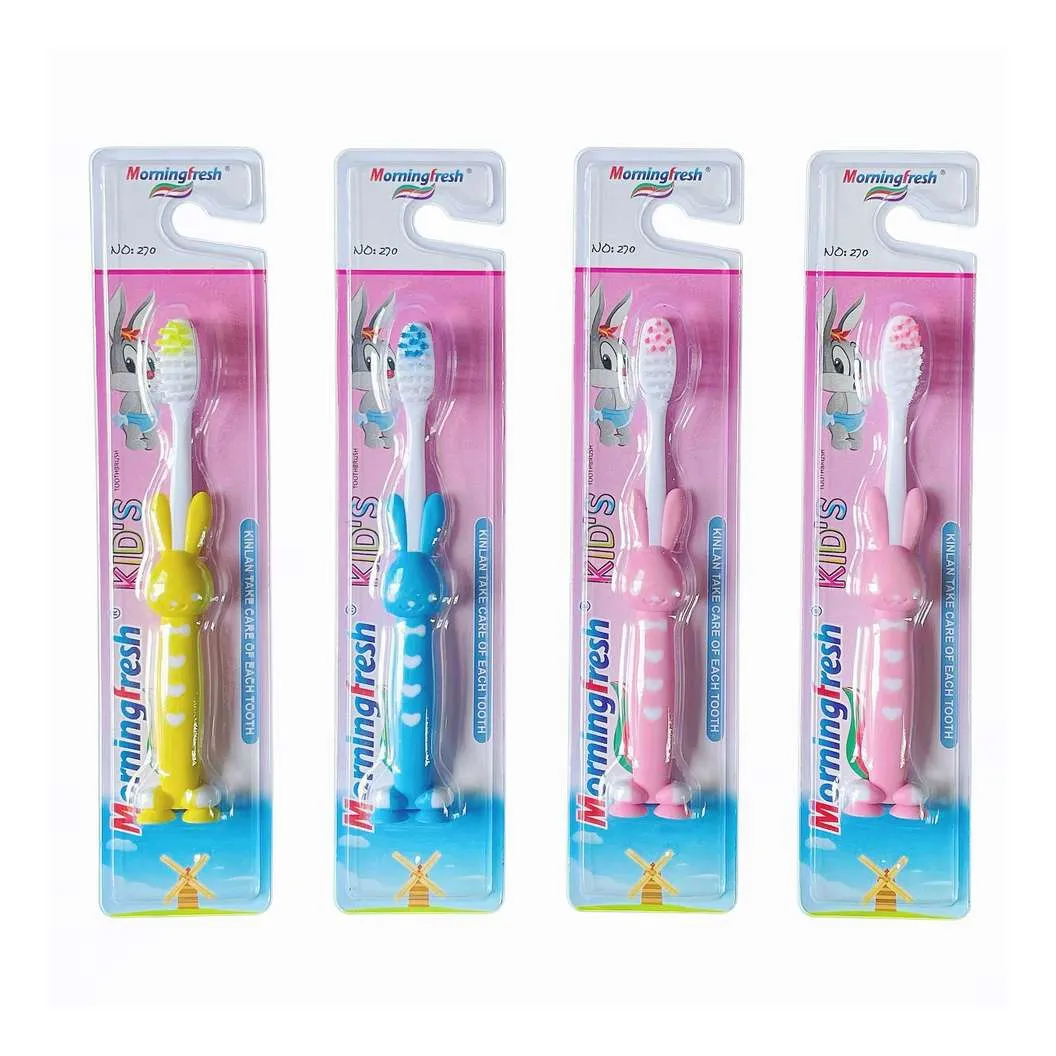 Sell Well New Type Manual Medium Children's Plastic Travel Size Toothbrush