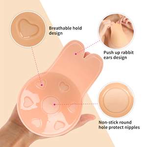 Frauen Neues Design Push-up Kaninchen form Lefting Soft Deep Cup Dünne Kante Silikon Nippel Abdeckung Mit Ohr - Product Image 2