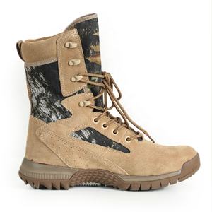 Bottes de Combat de <span class=keywords><strong>patrouille</strong></span> en cuir pleine fleur kaki, chaussures de Combat de sécurité noires - Product Image 4